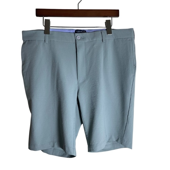Peter Millar Crown Crafted Matlock Seersucker Performance Shorts Green Mens 36